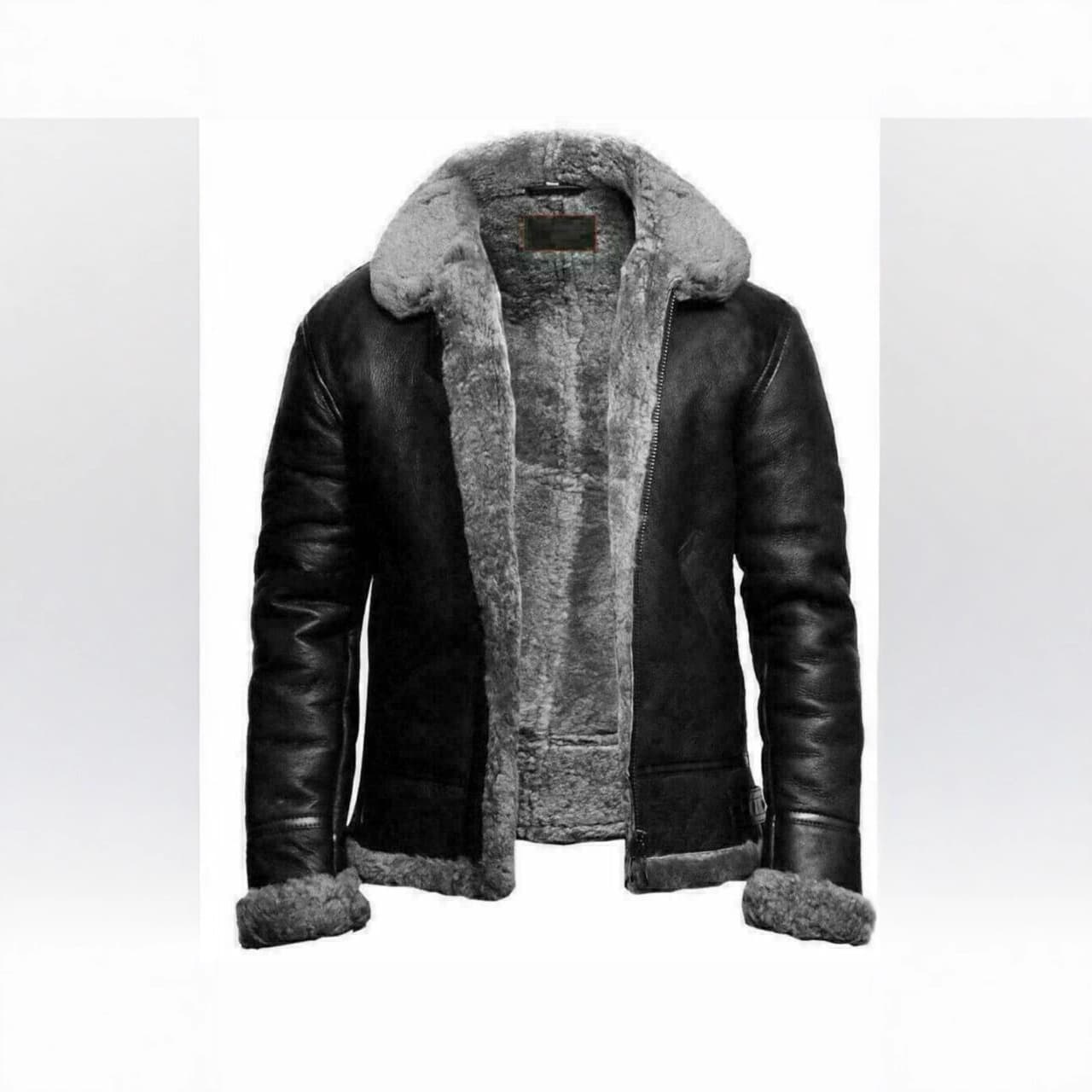 2021 Autumn/Winter Men's Faux Fur Shearling Long Sleeve Coat 6531 1.15-1.5kg