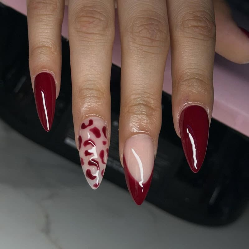 Simple Nude Pink Valentine's Day Wearable Nails French Red Edge Manicure Fake Nails Cross-Border Hot Selling Red Nail Tips
