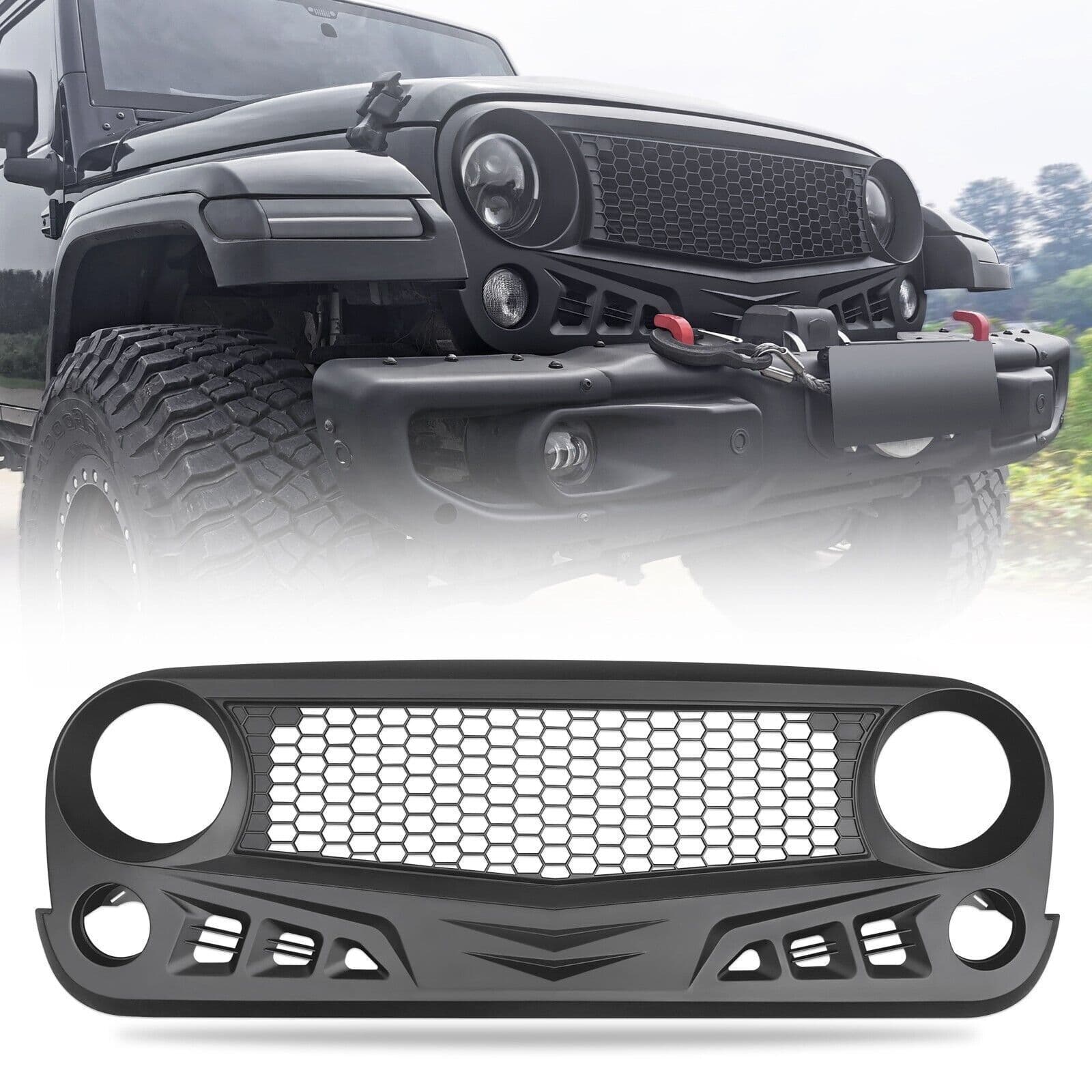 Wrangler JK Modified Grille, Wrangler Upgrade Accessories, Wrangler Front Grille Air Intake