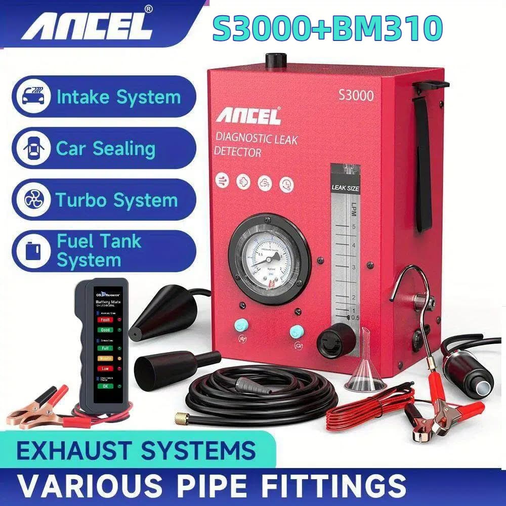 ANCEL S3000 Car Smoke Leak Detector EVAP Pipe Smoke Leak Analyzer Vacuum Leak