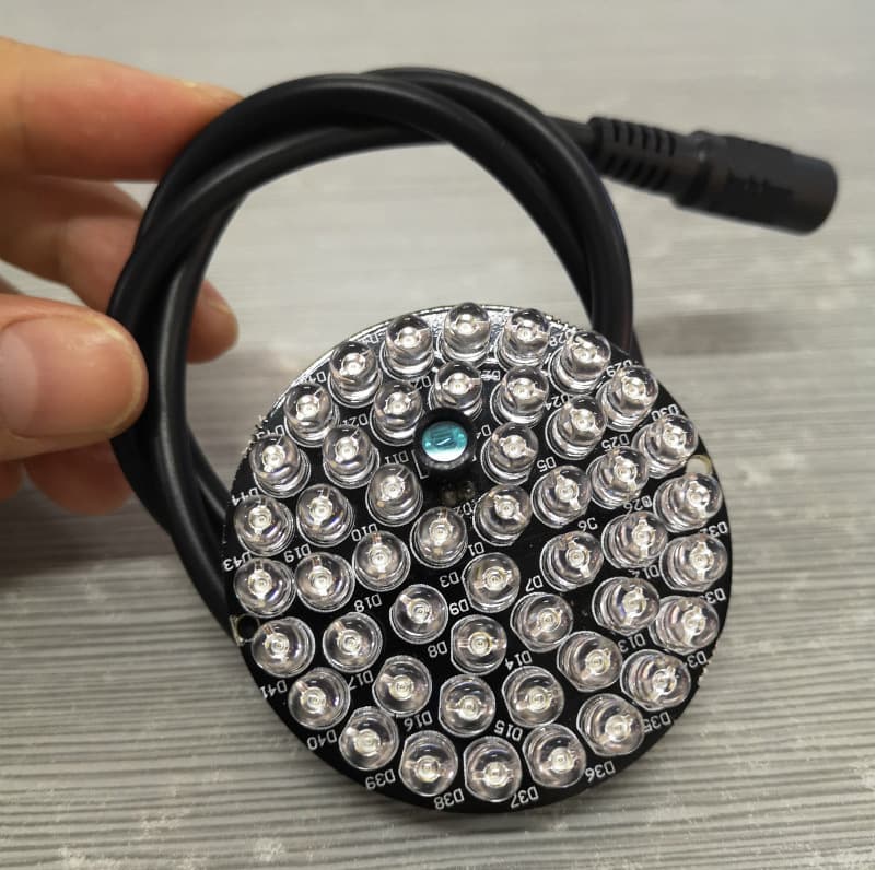 Surveillance Infrared Fill Light, IR Auxiliary Light Panel, 850nm Wavelength, 12V 48-LED F5 Lamp for Camera Assistance