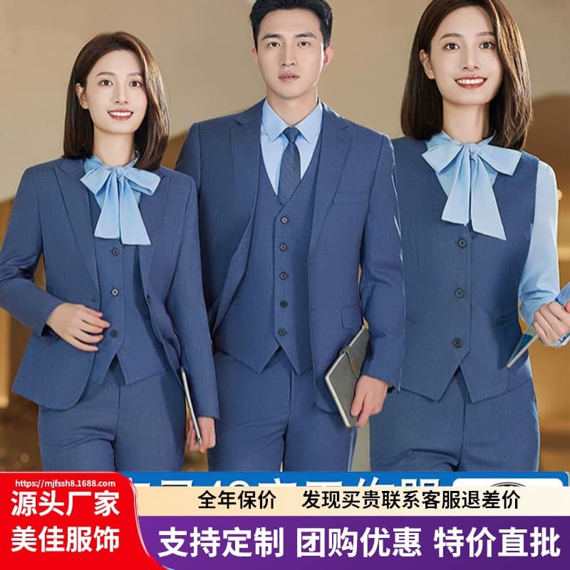 New Lingchuang BMW Service Center Sales Suit Set for Men and Women, Formal Shirt, Professional Attire, Dress Pants