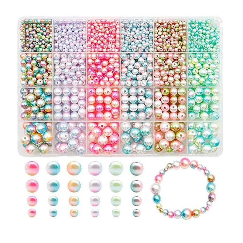 24 Lattice Mermaid Changing Color Perforated Pearl Set Necklace