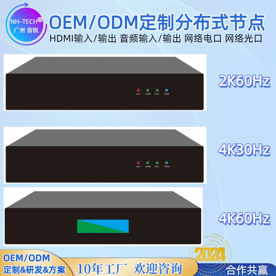NH-TECH Distributed KVM Node Supports Multi-Screen Synchronization Zero-Latency Visualized Input/Output Node