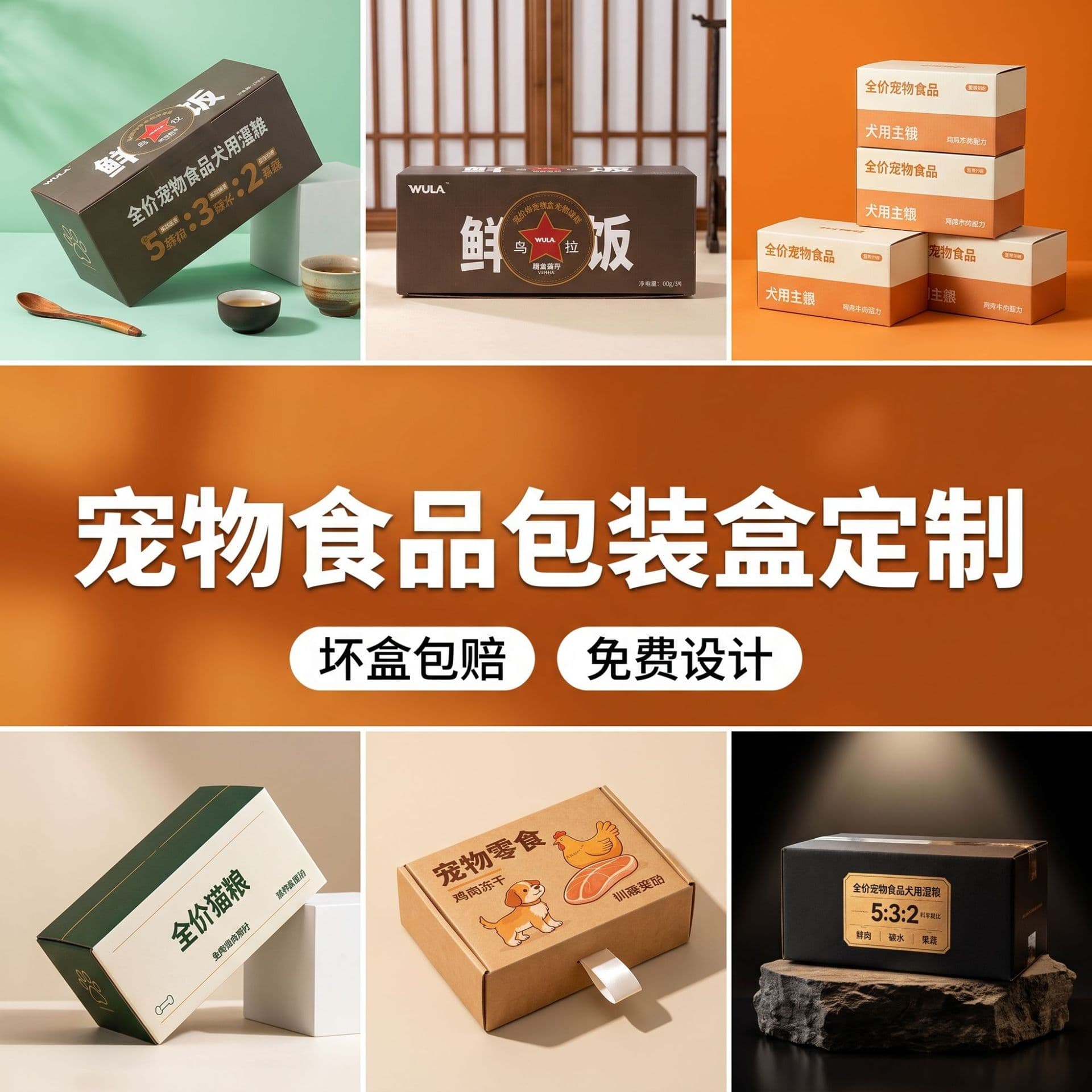 Pet food packaging box, custom dog food corrugated box, custom freeze-dried snack color box, printed cat strip box