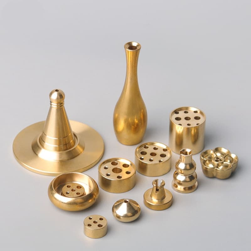 Brass Five-Hole Mini Incense Stick Holder, Multi-Hole Stick Incense Holder, Metal Incense Stand, Incense Burner Accessories, Gourd Incense Holder