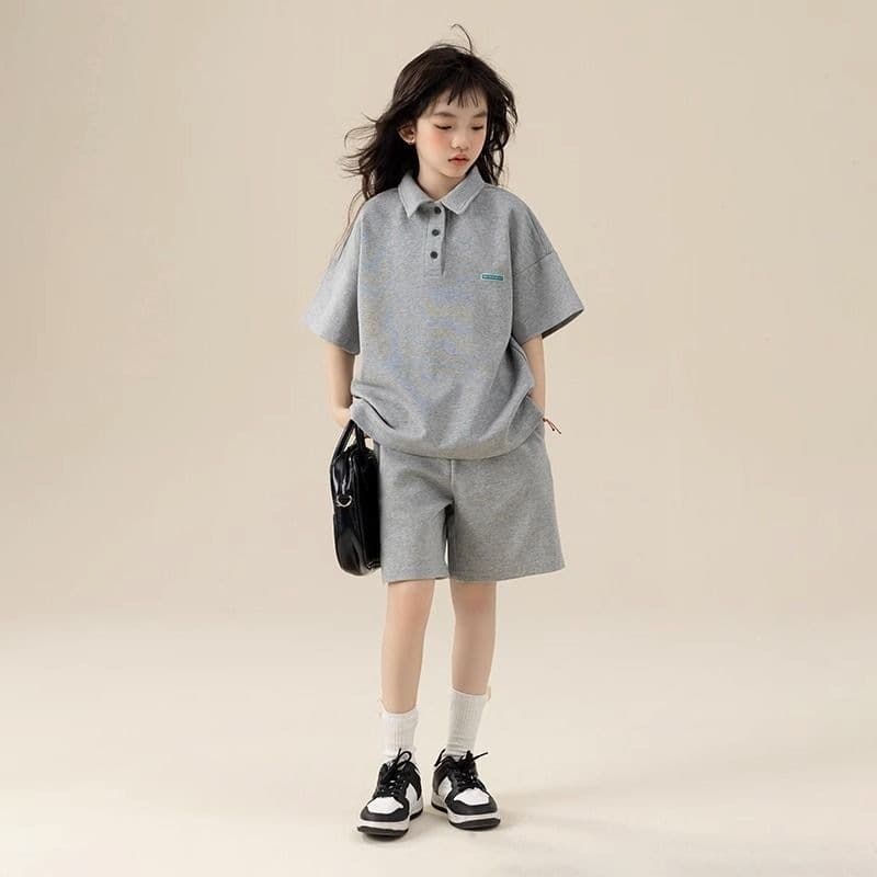 Girls Summer Wear Suit 2026 New Children's Style Sports Children's Wear Medium and Large Children's Summer Street-Friendly Two-piece Short Sleeve Set