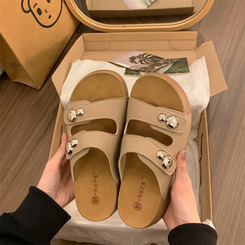 Elevated Thick-Soled Birkenstock Sandals for Women Summer 2026 New Trendy Comfortable Vacation Beach Flip Flops
