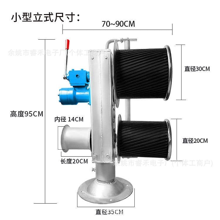 Small Hydraulic Double Wheel Net Hauler for Marine Use, 304 Stainless Steel Hydraulic Trawler