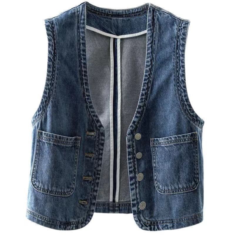 Versatile New Spring Fashionable Denim Vest for Women, Short Casual Top, Trendy New Arrival