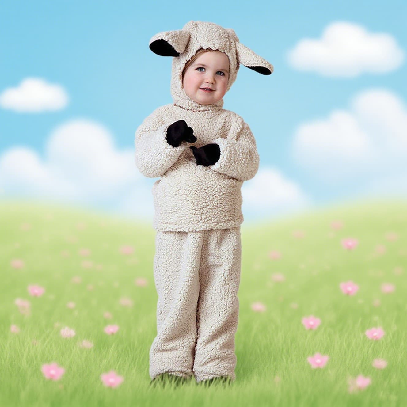 Kids Little Sheep Plush Animal Cosplay Costume Performance Outfit Photography Prop Halloween Costume