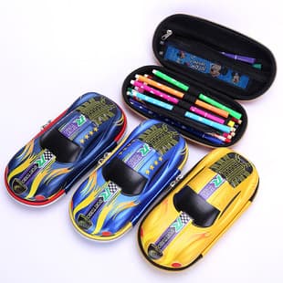 Primary School Student Pencil Case, Multifunctional Pencil Pouch for Boys and Girls, Car-Shaped Stationery Box