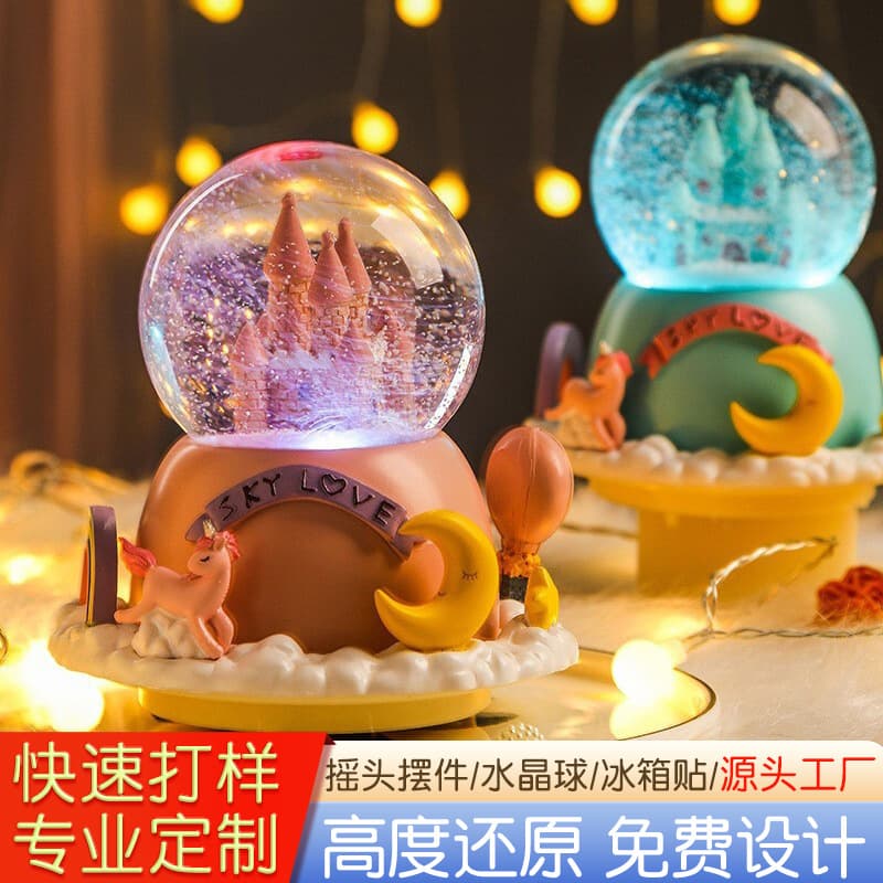 Crystal ball custom castle rotating piece decorative ornaments birthday desktop gift resin crafts hand-made creative