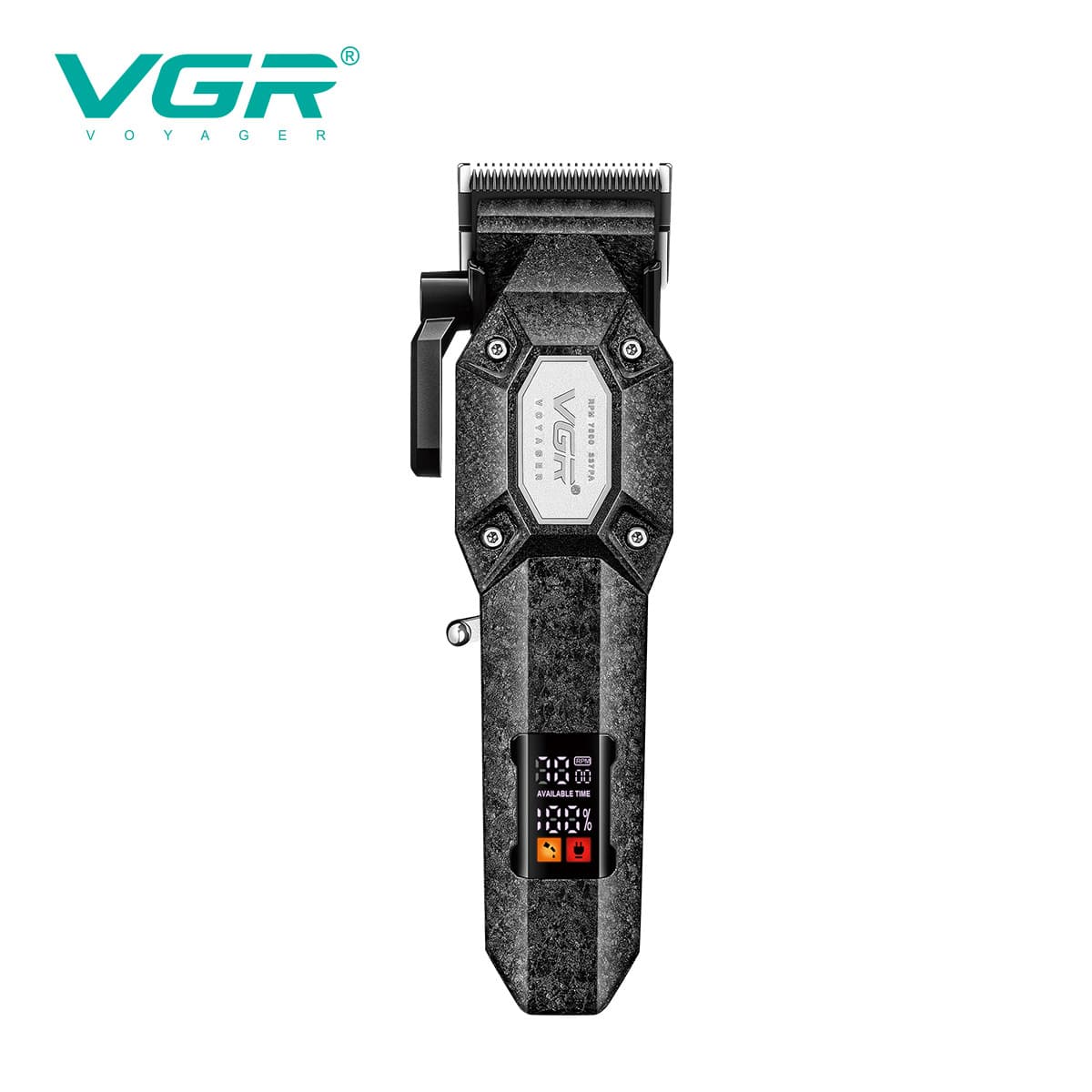 VGR600B Cross-Border New Men's Electric Clipper LCD Display Engraving Electric Hair Shaver Oil Head Hair Clipper