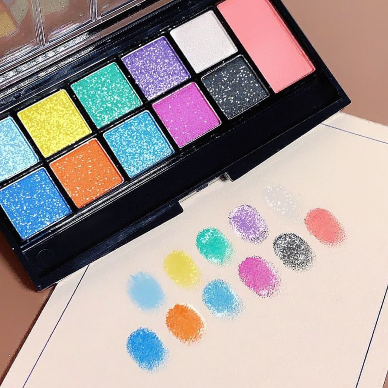 Rihao 10-Color Eyeshadow Blush Eye Makeup Stage Cosplay Kindergarten Performance Colorful Shimmer Eyeshadow Palette 8081