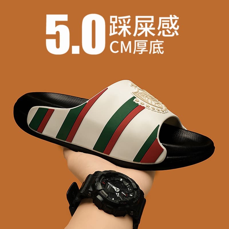 Unisex Trendy Brand Fashion Versatile Premium Thick Sole Beach Sandals Drop Shipping Cross-Border Hot Sale with Phthalates