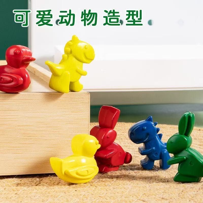 3D dinosaur-shaped non-messy washable plastic modeling crayons, non-toxic 24-color set for kindergarten painting, manufacturer direct.
