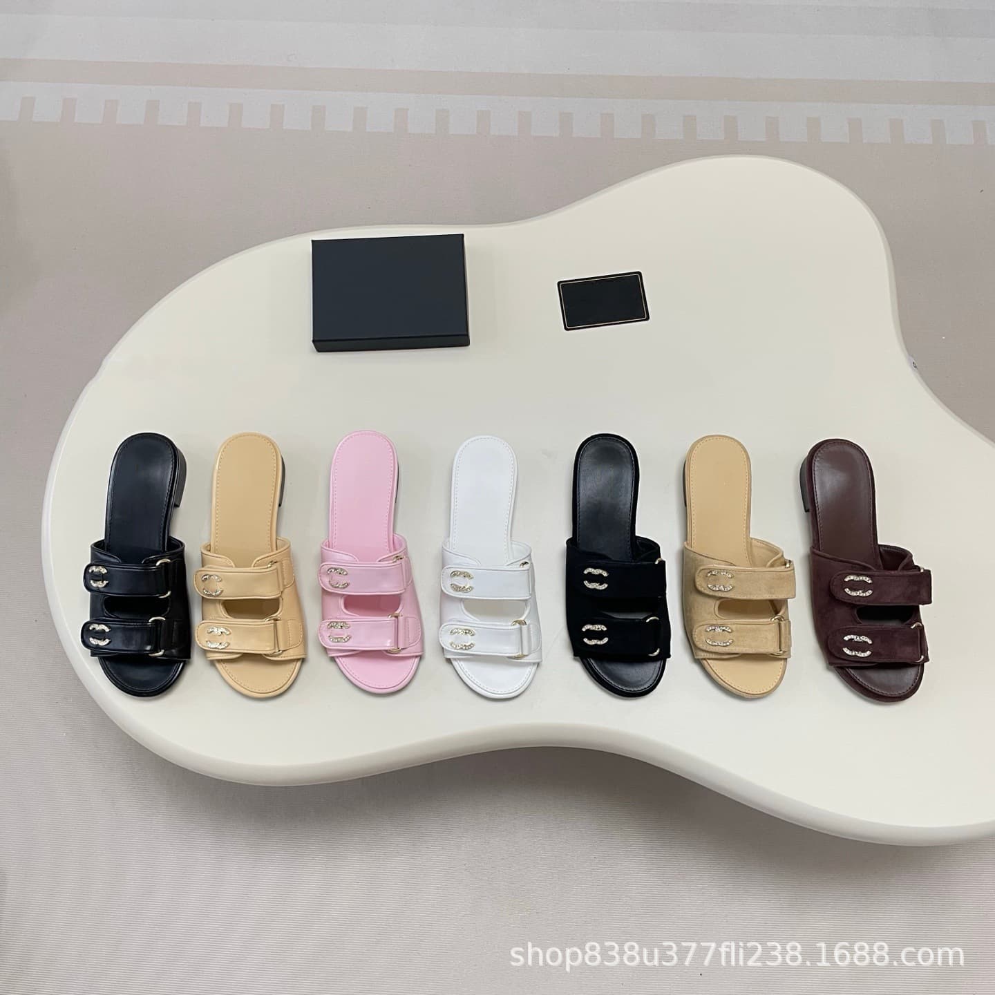 Premium Version - 2026 Summer New Chanel-Style Genuine Leather Sandals for Women, Velcro Strap, Low Block Heel, Comfortable for Outdoor Wear