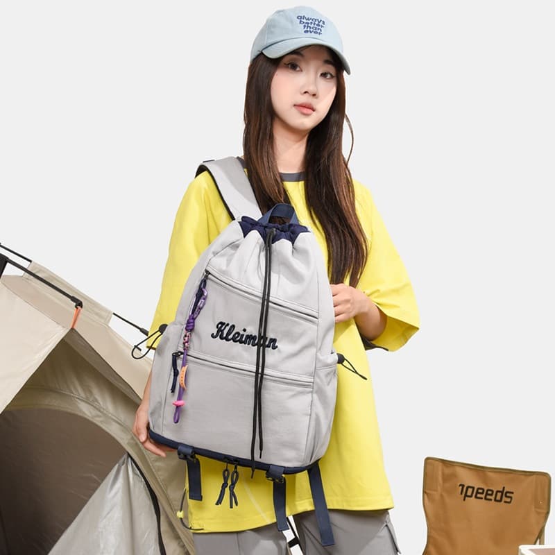 Large Capacity Solid Color Backpack for Women, Schoolbag for Men, Women's Backpack Versatile Lightweight Travel Backpack, Double Shoulder Bag