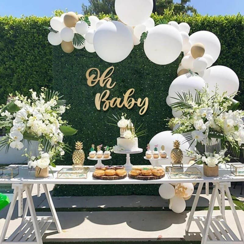Wooden Wall Stickers Oh Baby Birthday Party Decoration for Girls 1 Year Old Girl Boy Decor Modern Simple Style Lightweight