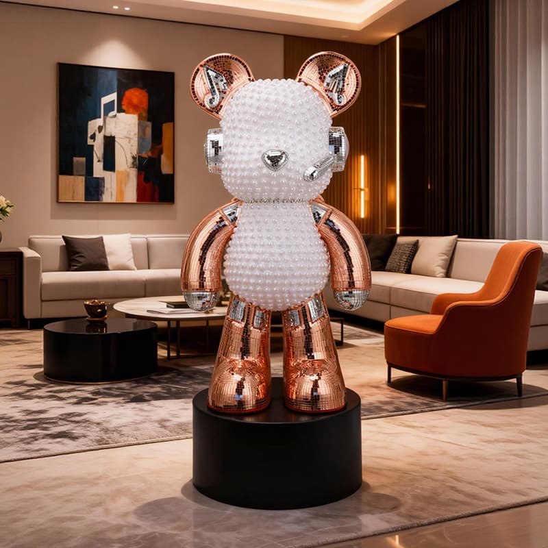 Creative Music Bear Large Violent Bear Floor Decoration for Living Room TV Cabinet Sofa Side Hotel Home Decor