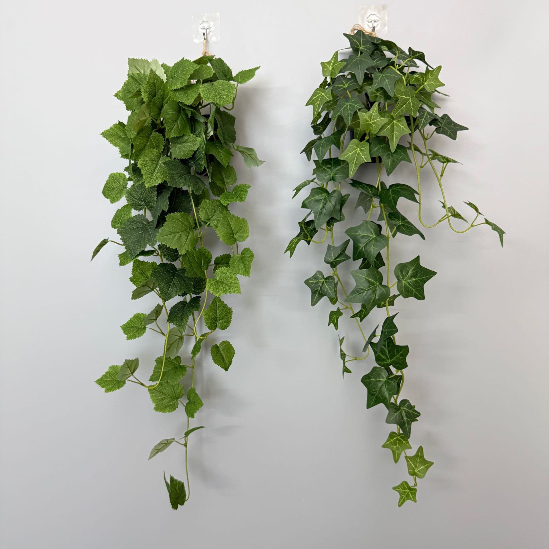 Artificial Pothos Hanging Wall Plant for Living Room, Fake Hanging Plant Decoration, Vine Rattan Plastic Green Leaf Vine