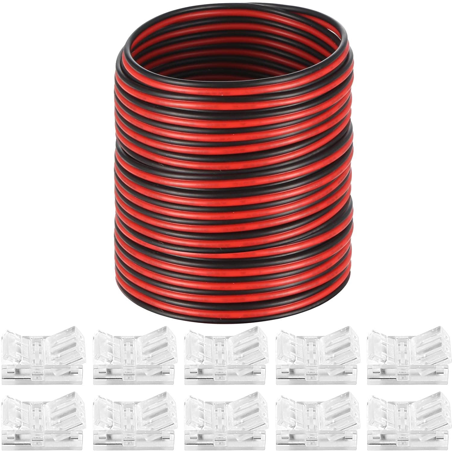 2P/3P/4P/5P/6P Color-changing RGBW Light Strip Solderless Connector 8mm 10mm Transparent Crystal Light Strip Connecting Wire