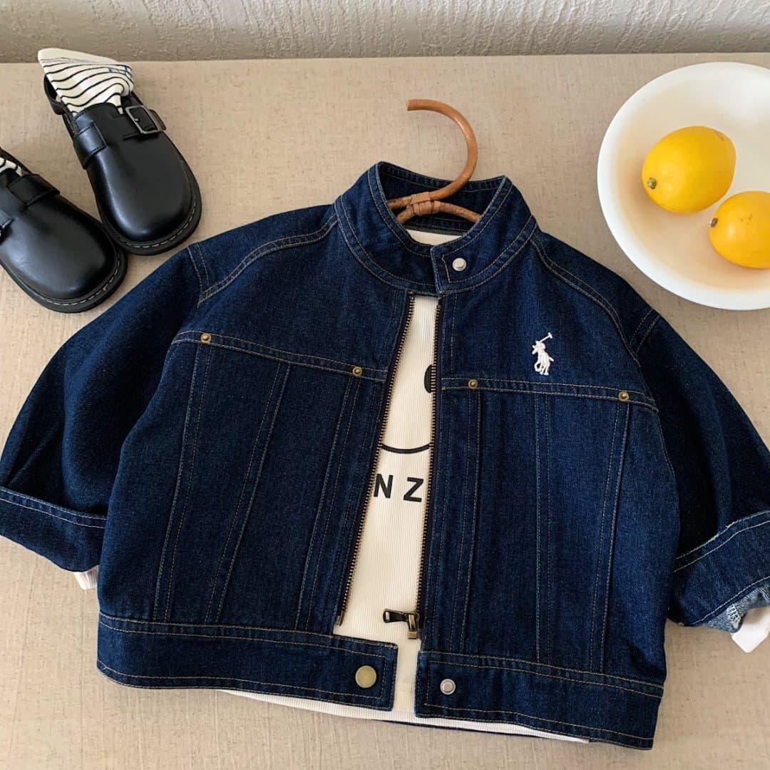 Children's Outerwear 2025 Autumn New Arrival Kids' Wear Boys' and Girls' Patchwork Embroidered Solid Color Jacket Loose Denim Jacket