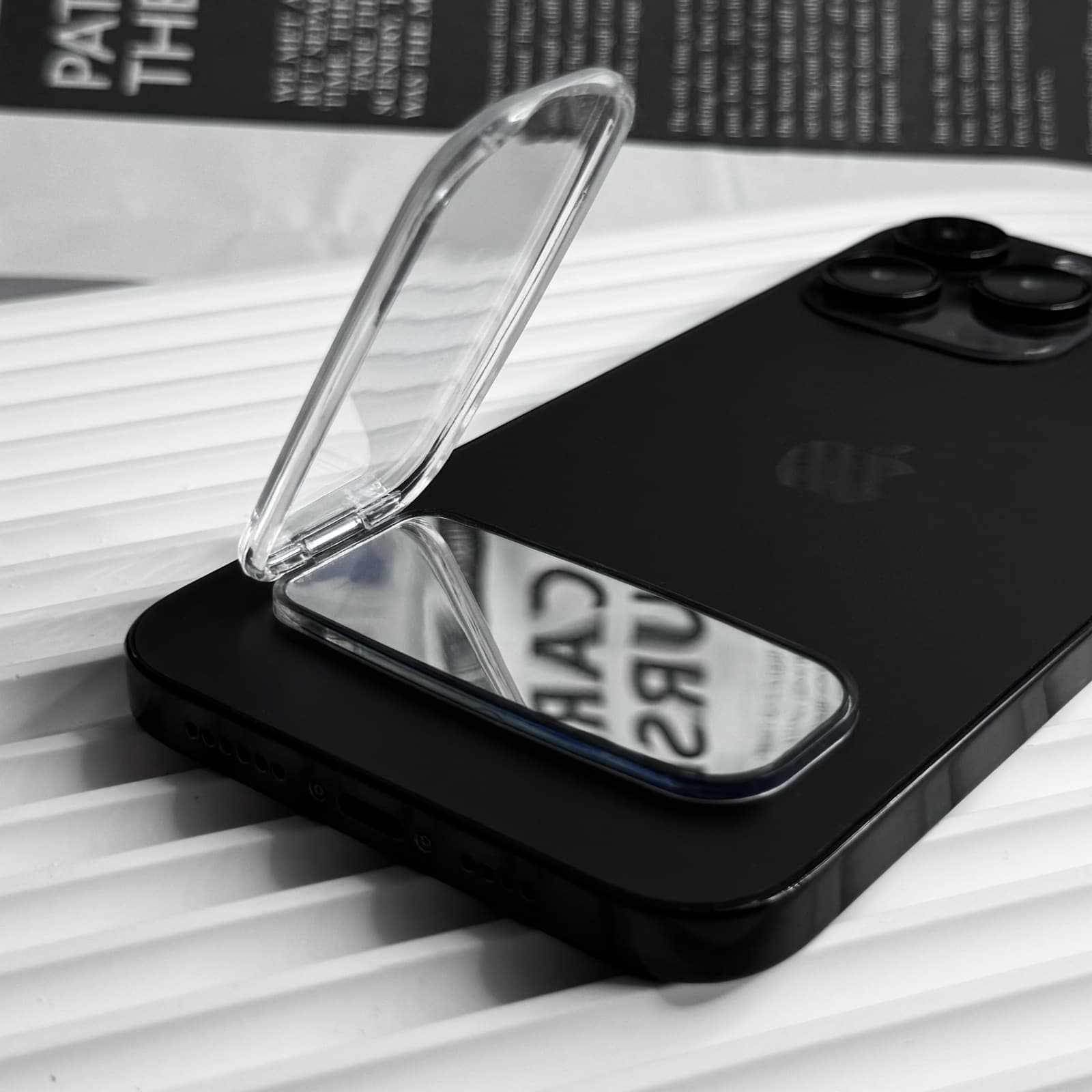 Transparent Oval Acrylic Back Sticker Phone Stand, Makeup Mirror Phone Stand, Phone Case Material Stand