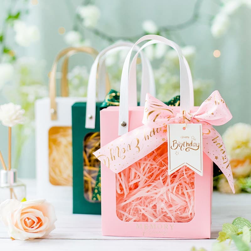 Gift bag, souvenir packaging box, kindergarten birthday, wedding candy, bridesmaid handbag box, empty gift box