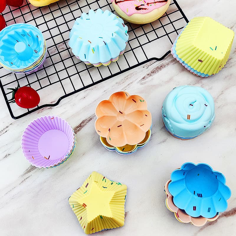 Factory Spot Silicone Muffin Cup Multi-Style Flower Egg Tart Mold Pudding Cup Baking Cake Mold