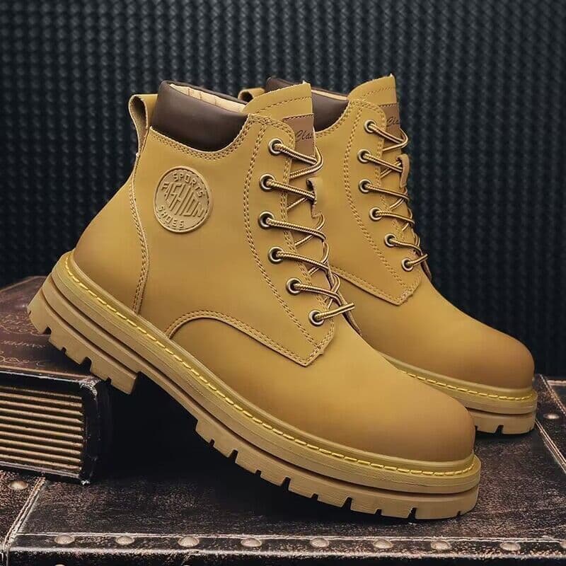 Men's Martin Boots, Autumn New High-Top Work Boots, British Style Ankle Boots, Korean Versatile Thick-Soled Trendy Shoes