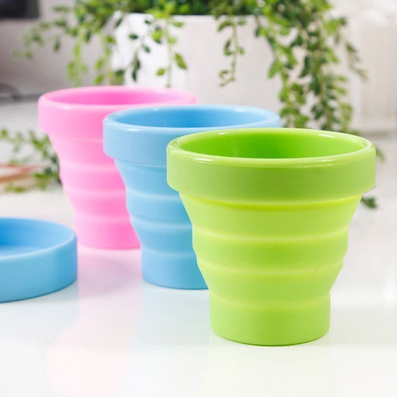 Foldable Silicone Water Cup Portable Collapsible Mouthwash Retractable Cup Travel Folding Cup Outdoor Compressed Water Cup