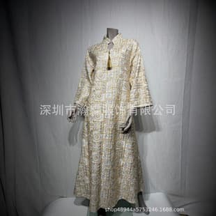 L277 Cross-Border Heavy Evening Gown Geometric Pattern Kaftan Dress Amazon Women's Dress
