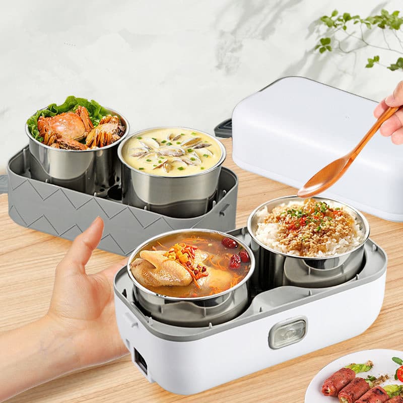 Portable Electric Lunch Box Mini Electric Insulated Bento Box for Office Workers Steaming and Heating Meals All-in-One Lunch Box