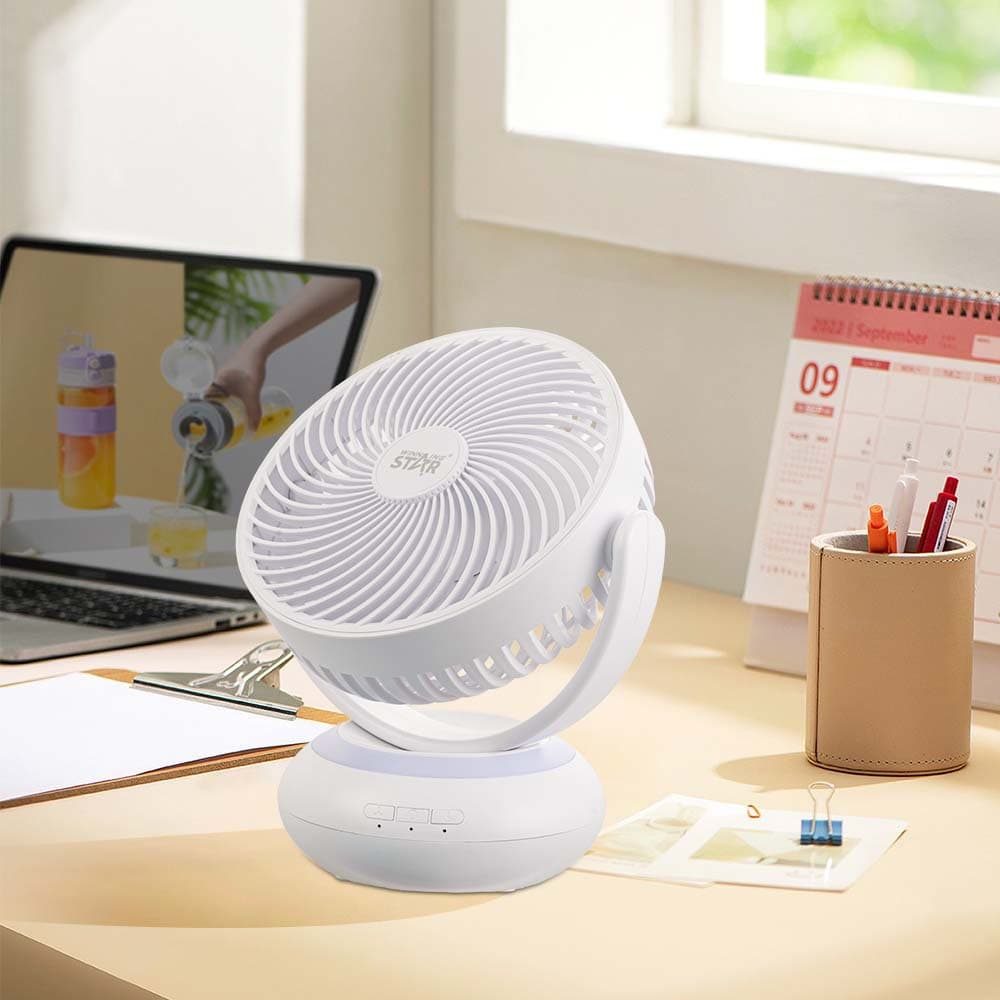 Foreign Trade Compact 7-inch Portable TYPE-C USB Interface Oscillating Electric Fan Table Fan