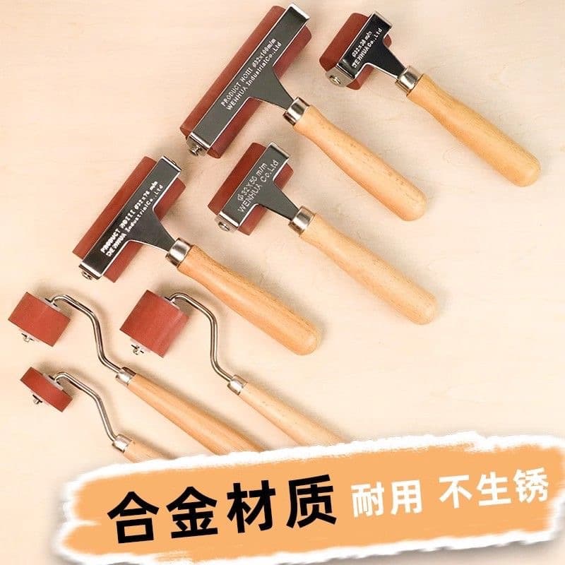 Printmaking Roller Ink Brayer Art Roller Rubber Roller Premium Wooden Handle Printmaking Tool Coloring Roller Brush