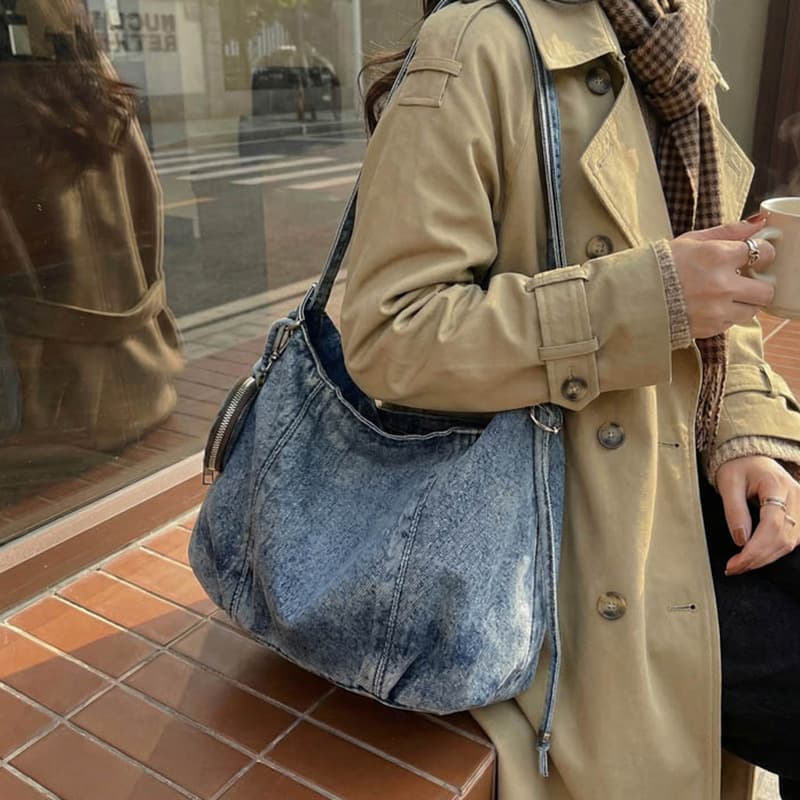 Large Capacity Denim Bag Women 2025 New Ruiying Trendy Shoulder Crossbody Bag Commuter Casual Tote Bag