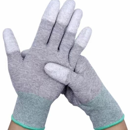 Antistatic carbon fiber gloves, nylon antistatic work gloves, PU finger-coated carbon fiber antistatic finger-coated gloves