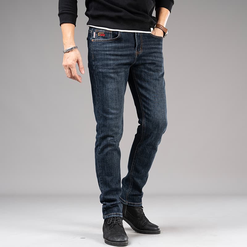 Autumn and Winter New Jeans Men's European Version Daniel Heavy Industry Washed Small Straight Autum Stretch Slim Jeans for Men