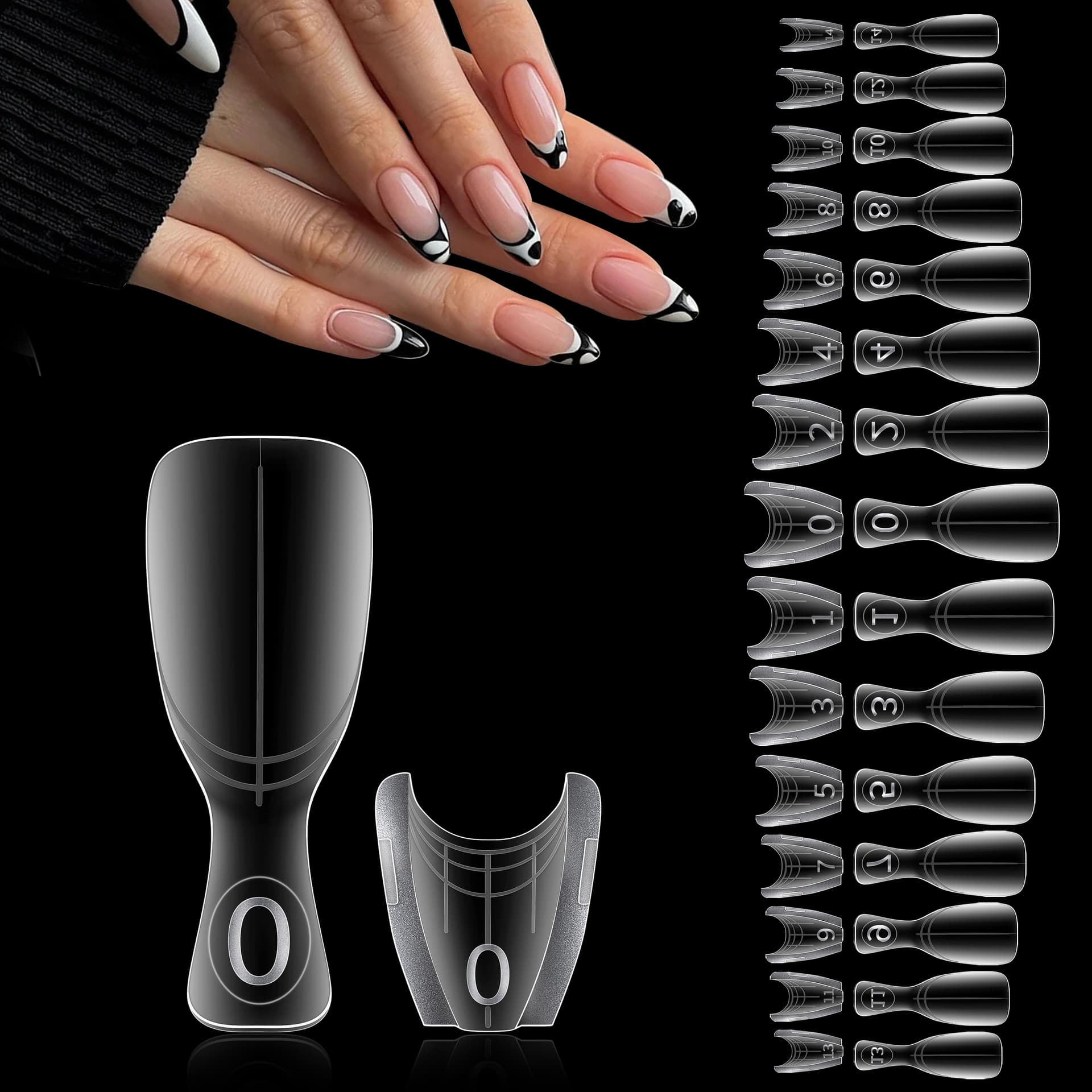 Factory wholesale short oval sandwich nail film quick extension manicure paperless holder crystal light therapy construction-free support