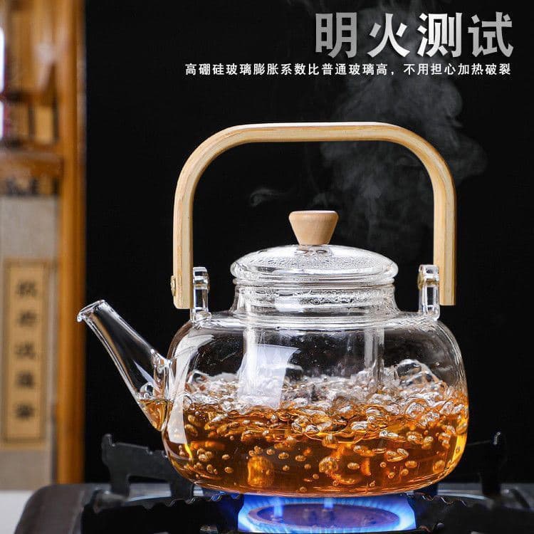 Hearthside boiling tea pot, charcoal fire glass lifting beam kettle, large capacity thickened heat-resistant household drinking carbon Gongfu tea set
