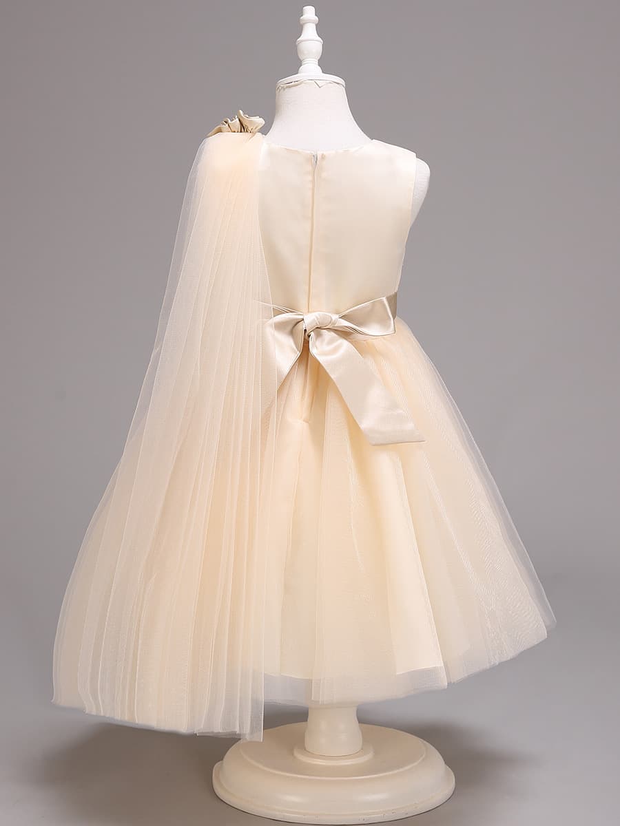 Kids Princess Dress Elegant Flower Girl Host Piano Performance Outfit Summer Girls Dresses Little Princess