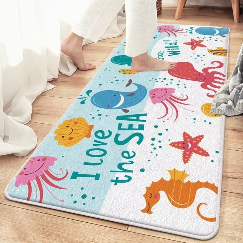 Simple imitation cashmere bedroom bedside long strip carpet home living room coffee table blanket children's room tatami floor mat