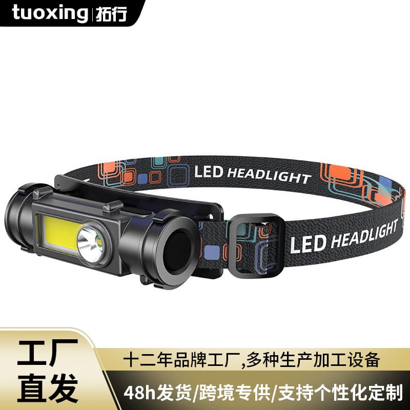 LED Headlamp with Magnet, USB Rechargeable, Miner's Headlight, Outdoor Adventure Fishing Light, High Brightness Night Fishing Headlamp
