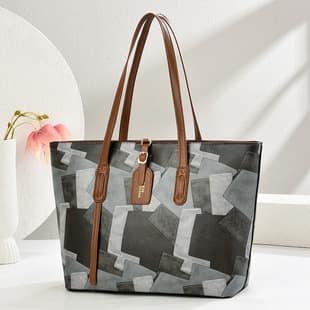 Two-Tone Large Capacity Women's Tote Bag 2025 New Style Simple Handbag Vintage Casual Crossbody Bag Tote Bags