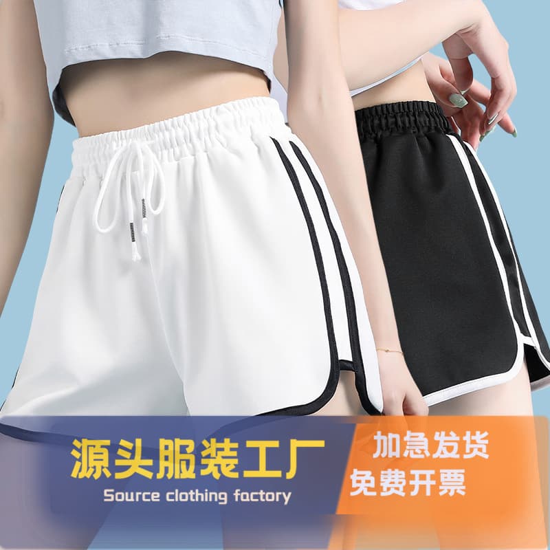 Women's athletic shorts, cross-border summer casual loose straight leg pants, high-waisted slimming yoga style hot pants