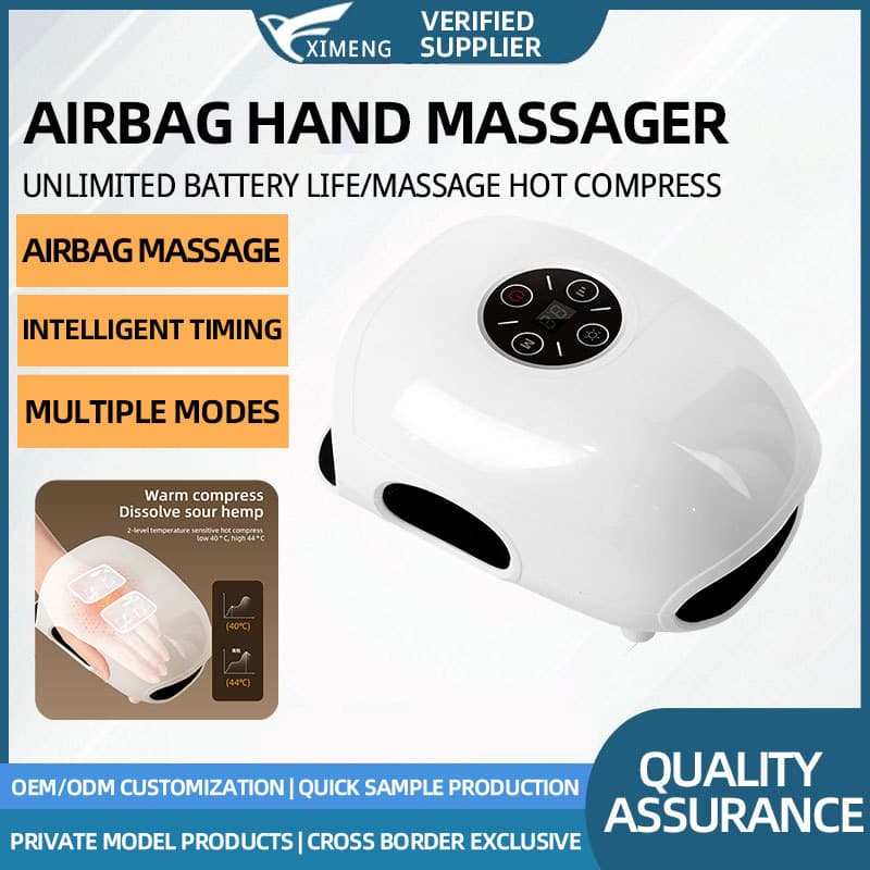 Cross-border Electric Hand Massager Multifunctional Air Bag Heating Compress Vibration Palm Finger Joint Therapy Customizable
