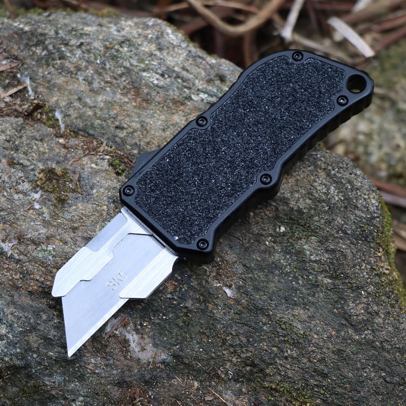 Factory Supply Alloy Folding Knife Carving Knife Aviation Aluminum Creative Pocket Knife Removable Blade Self-Defense Knife Foldable Portable