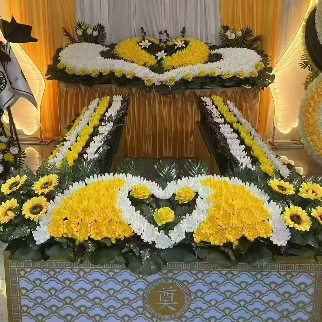 Xueshuo Funeral Supplies: Funeral Altar Flowers, Funeral Hall Scenery Coffin Surrounding Flowers, Artificial Flower Craft Altar Arrangements